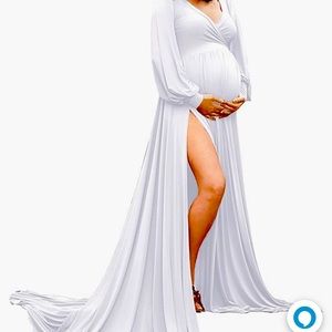 White Maxi Maternity Gown